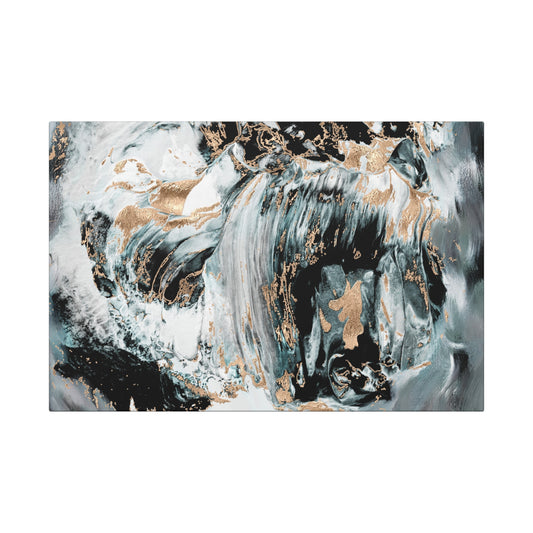 Impression tableau sur toile. Courant de Glace – Abstraction Or et Fumée