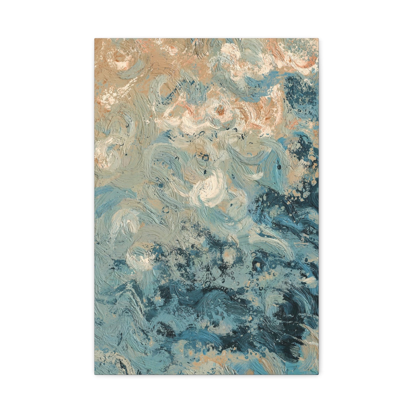 Abstract Ocean Waves Canvas Art, Home Decor Wall Art, Nautical Art Print, Gift for Ocean Lovers, Beach House Decor