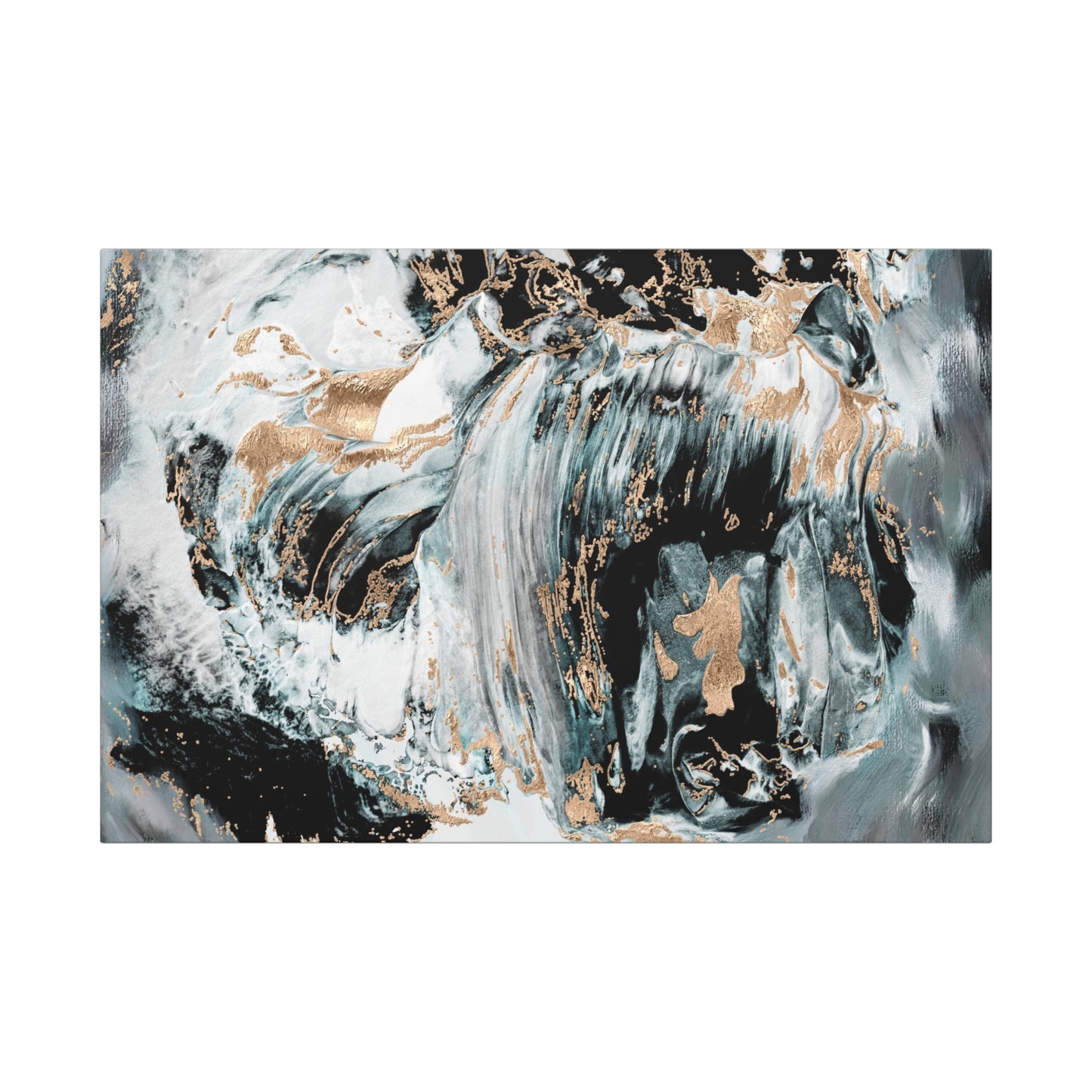 Impression tableau sur toile. Courant de Glace – Abstraction Or et Fumée