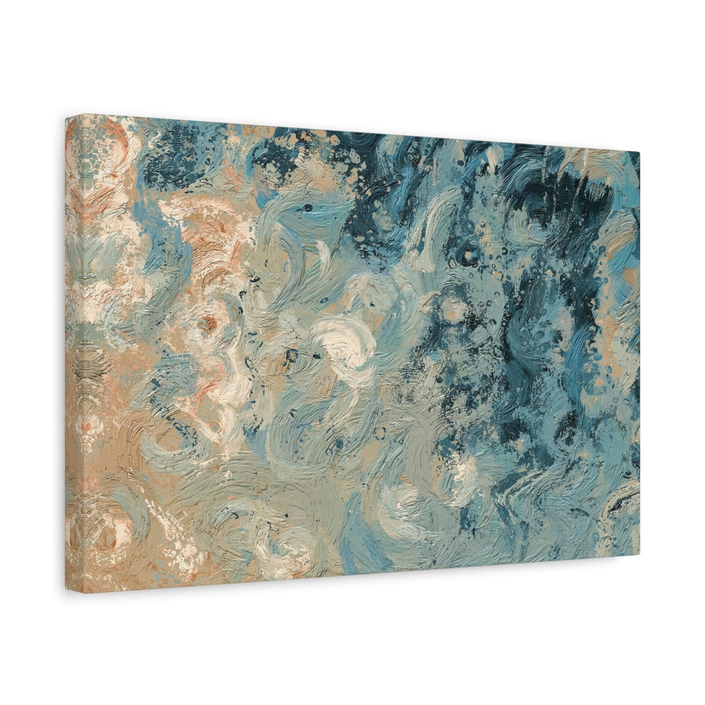 Abstract Ocean Waves Canvas Art, Home Decor Wall Art, Nautical Art Print, Gift for Ocean Lovers, Beach House Decor