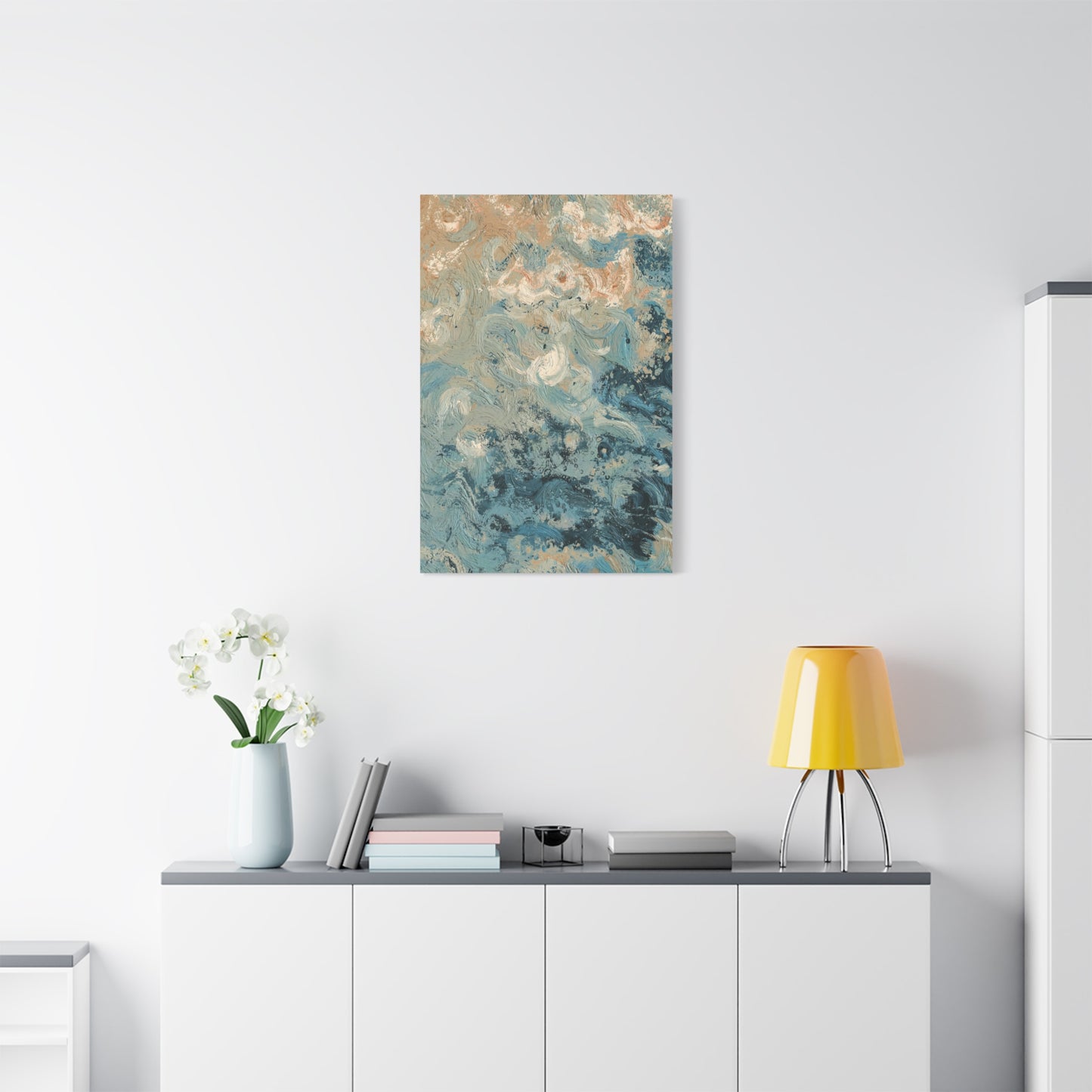 Abstract Ocean Waves Canvas Art, Home Decor Wall Art, Nautical Art Print, Gift for Ocean Lovers, Beach House Decor