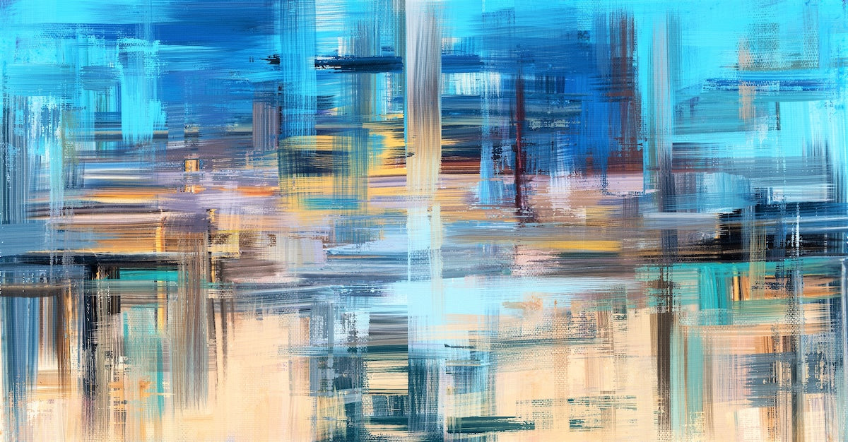 Cyber Skyline Reflection - Digital Art Download