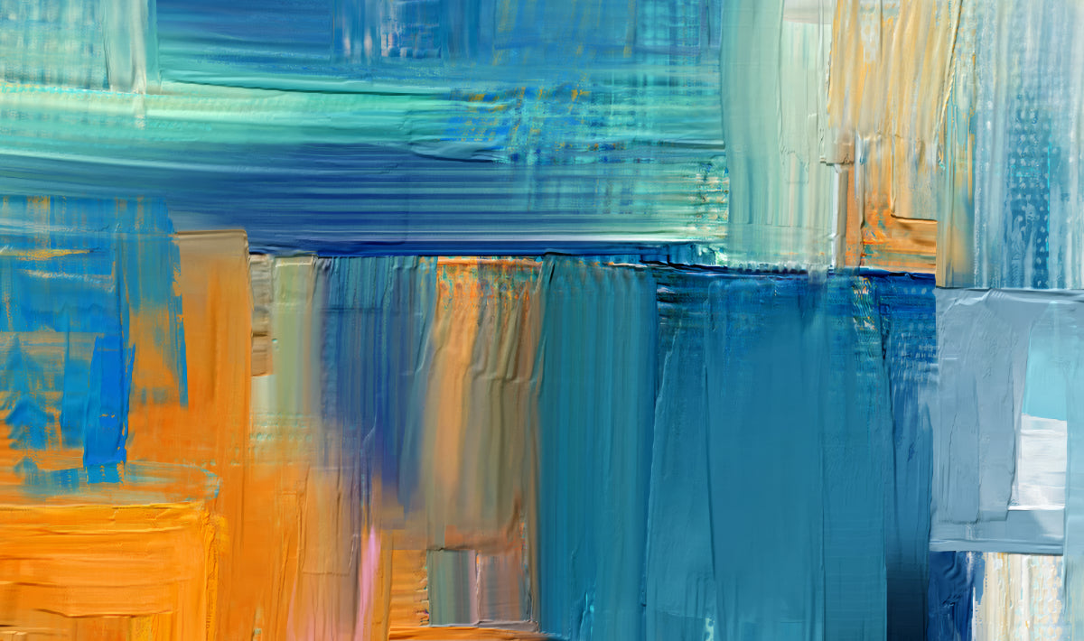 summer abstraction painting print, close-up