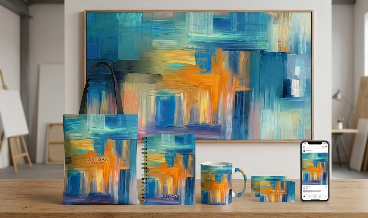 summer abstraction painting print